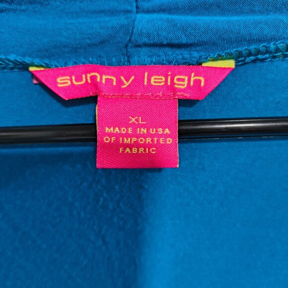 Sunny Leigh XL Blue V-Neck Tunic Top Long Sleeve - Picture 2 of 5
